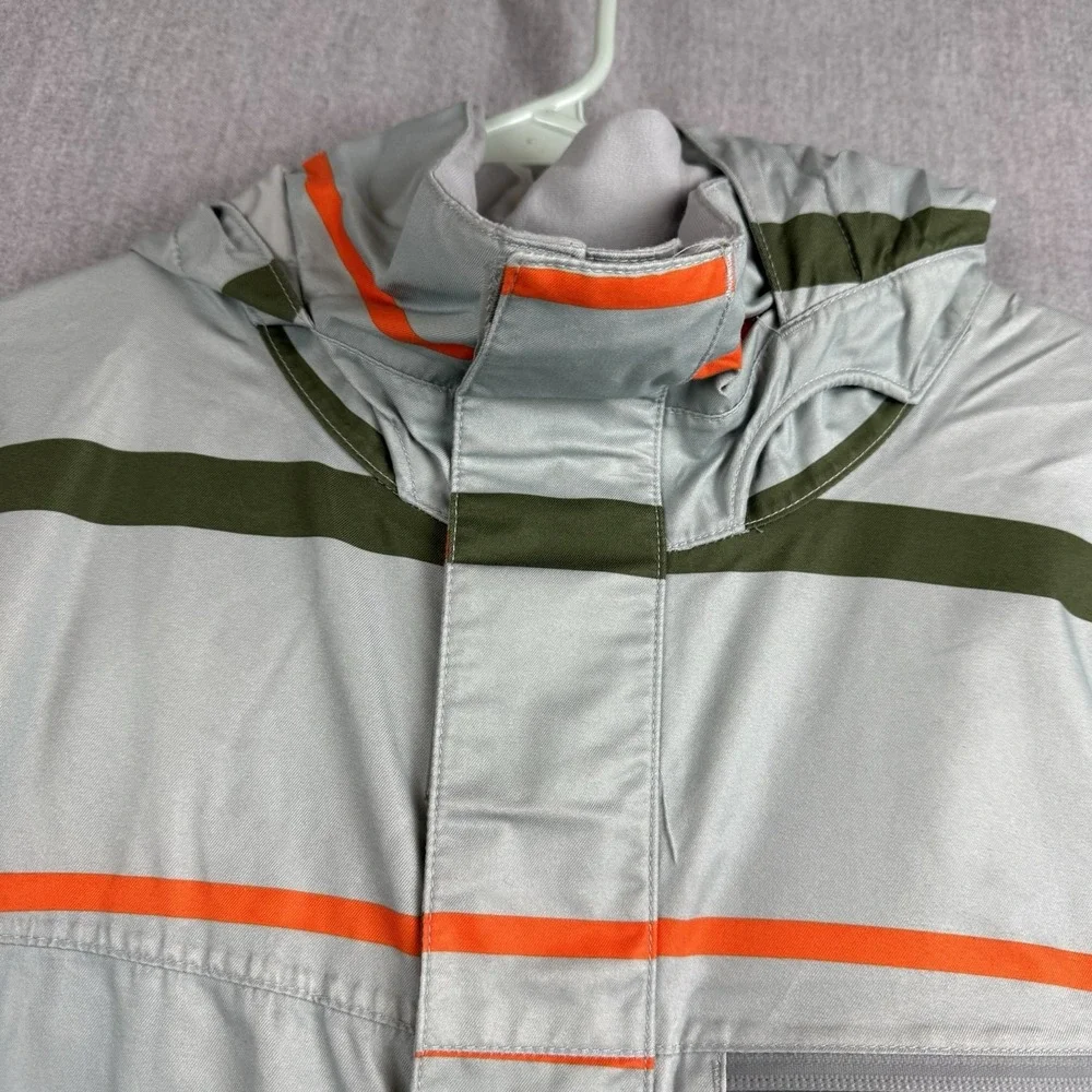 FOURSQUARE Burton Snowboard Coat Men's M Hood Microshield Ski ski green stripes